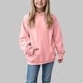 thumbnail image 2 of Xudanell Girls Hoodie Trendy Cute Hooded Sweatshirt with Pocket Baggy Kids Pullover Winter 2025 Back to School Clothes Teens (9-10 Years, Pink), 2 of 5