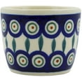 thumbnail image 3 of Polish Pottery 6 oz Tumbler (Peacock Leaves Theme) Hand Painted in Boleslawiec, Poland + Certificate of Authenticity, 3 of 6