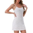 thumbnail image 4 of INSPIRE CHIC Womens Nightgown Spaghetti Strap Sleeveless Ruffle Hem Sleep Dress Pointelle Lingerie Mini Nightshirt L 963 Floral, 4 of 6