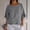 Grey, variant on Summer Sales Womens Summer Tops Cute Lightweight Cotton‑Linen 3/4 Sleeve Summer Casual Blouse Oversized Tshirts for Women Under 12$