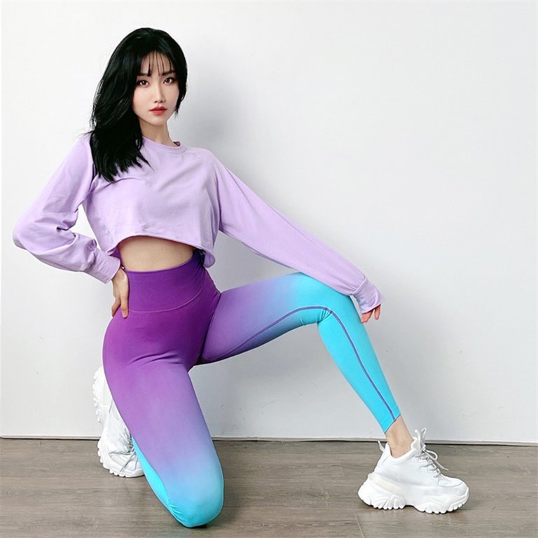 UDIYO Sport Legging High Waist Super Stretchy Contrast Color Women Yoga  Workout Pants for Fitness