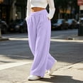 thumbnail image 6 of yillto Women's Wide Leg Fleece Lounge Pant Fuzzy Winter Cozy Warm Soft Sherpa Pajama Bottoms Sleepwear, 6 of 7