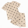thumbnail image 5 of TOWED22 Infant Summer Clothes 2 Piece Sets Print Shirt Tee + Elastic Waist Shorts Casual Outfits Toddler Girl Clothing(Khaki,3-4 Y), 5 of 6