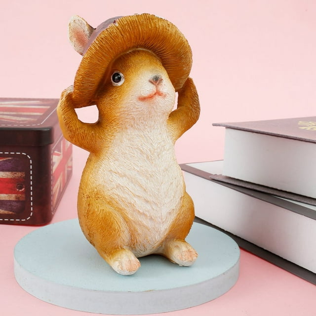 Resin Rabbits Ornament Waterproof Bunny Figurine for Creating Atmosphere Miniature Resin Rabbit Statue Weather-resistant Rabbit Art Figurines for Patio Yard Home Decoration