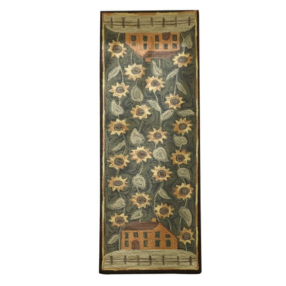 Park Designs Sunflower Hooked Rug Runner 2' x 6'