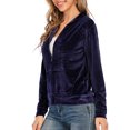 thumbnail image 2 of SAYFUT Womens Velour Tracksuit Zipper Hoodie Coat Zip Up Sweater Long Sleeve Sweatshirt Jumper Hoodies Tops Sport Yoga Running Velour Tracksuits Casual, 2 of 6