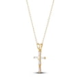thumbnail image 2 of 1.00 T.C.W Baguette Cut Genuine Diamond Unique Faith Cross Pendant Necklace for Ladies Solid 18K Yellow Gold With 18 inches chain, 2 of 4