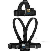 ACUVAR Adjustable Chest Mount Harness and Head Strap Mount for GoPro Hero1, GoPro Hero 2, GoPro Hero3, GoPro Hero3+, GoPro Hero4, Hero4 Session, HERO5 + Microfiber Cloth
