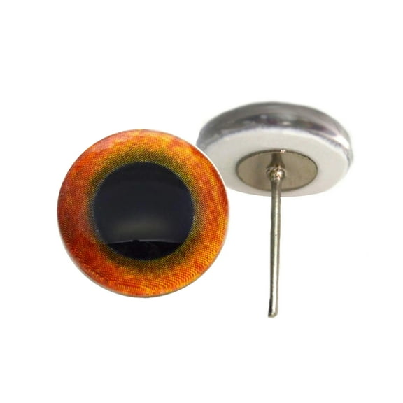 Great Horned Owl Glass Eyes on Wire Pin Posts