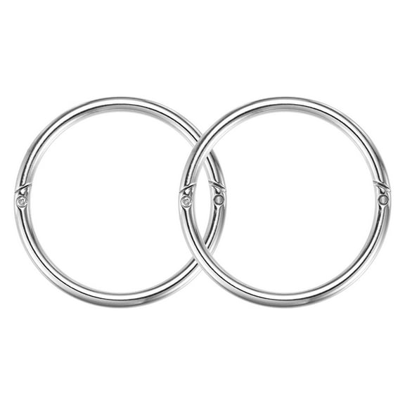 uxcell 2-Pack Extra-Large Bull Nose Rings, Stainless Steel Spring Bull Nose Pliers with 3.15" Inner Diameter [Silver]