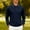 Navy, variant on FRSASU Mens Spring Long Sleeve Polo Shirt Breathable Business Stripe Edge Solid Color Outdoor Golf Shirts Tops White