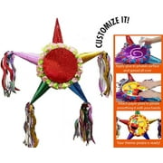 Customizable Fiesta Star Pinata - Girls Bright Colors 24"