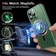 thumbnail image 3 of for iPhone 13 Pro Max Case with Magnetic Stand, [Mil-Grade Shockproof Protection] [Compatible with MagSafe] [Elf-Eye Design] Shockproof Translucent Phone Case for iPhone 13 Pro Max, Green, 3 of 18