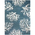 thumbnail image 4 of Balta Caistor Coastal Coral Reef Pattern Tropical Area Rug Blue/White Runner 2'7" x 7' 6' Runner, 8' Runner Runner, Indoor Teal Runner, Rectangle, 4 of 5