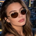 thumbnail image 2 of 2026 New Oval Small Frame Sunglasses for Women, Retro French Style Internet Celebrity Metal Sunglasses for Men, 2 of 6