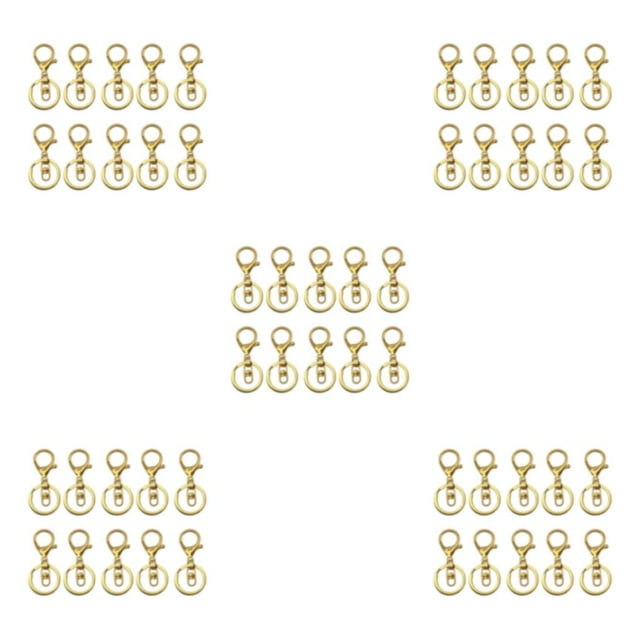 Transemion 10pcs Metal Key Chain Snap Hooks - Accessories For Personalized Keychain Clasps Swivel Hooks gold 5Set