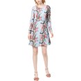 thumbnail image 1 of maison Jules Vestido acampanado floral para mujer, azul, 12, 1 of 1