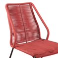 thumbnail image 6 of Armen Living Fineline and Clip 9PC Fabric Outdoor Dining Set in Brown/Brick Red, 6 of 9