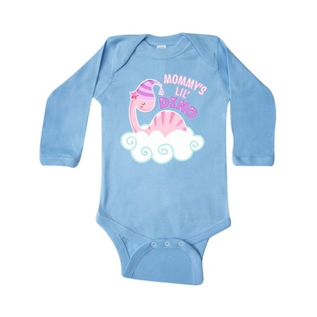

Inktastic Mommy s Lil Dino with Cute Pink Baby Dinosaur Gift Baby Boy or Baby Girl Long Sleeve Bodysuit