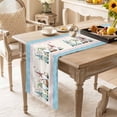 thumbnail image 5 of Happy Easter Table Runner - 60 Inch Long, Kitchen Dining Table Runner Dresser Scarves, Cute Gnomes Eggs Blue Bunny Floral Pink Border Farmhouse Decor for Coffee Tables Wedding Party Banquet, 5 of 6