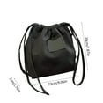 thumbnail image 4 of Casual Soft Polyester Drawstring Small 2 Way Bucket Shoulder Bag Crossbody, 4 of 6