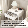thumbnail image 3 of GZXS White Bedside Table with 1 Drawer, Modern Minimalist Compact Nightstand with Wood Knob for Bedroom, Easy Assembly, 19.69" L x 17.72" W x 22.05" H, 3 of 7