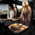 thumbnail image 2 of Xoenoiee Vintage Lion Cross Print 5 PCS Car Accessories PU Leather Auto Seat Covers Set with Universal Seatbelt Pads and Car Arm Rest Cover for SUV Trunk Sedan, 2 of 7