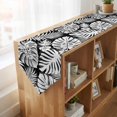 thumbnail image 4 of Palm Tree Monstera Table Runner Linen Burlap Table Runner 70 Inches Long Black White Leaf Boho Botanical Tropical Dresser Scarves for Kitchen Island Coffee Dining Room Party Holiday Decor 13"x70", 4 of 8