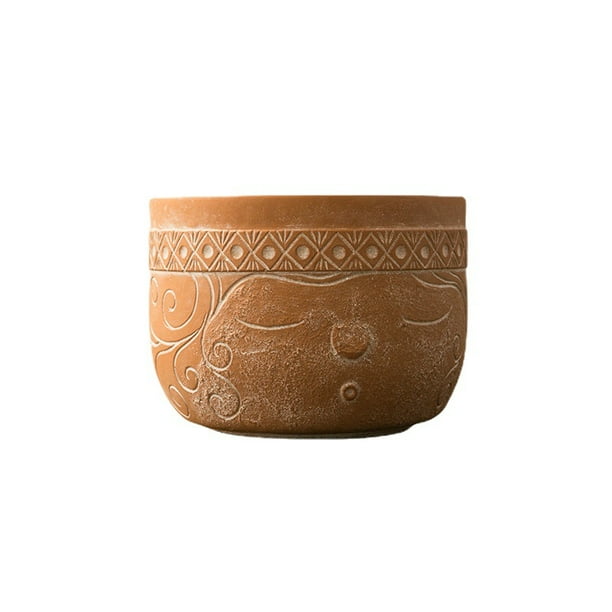 Maceta Flowerpot de cemento, estilo africano, cara tribal, 2 kg