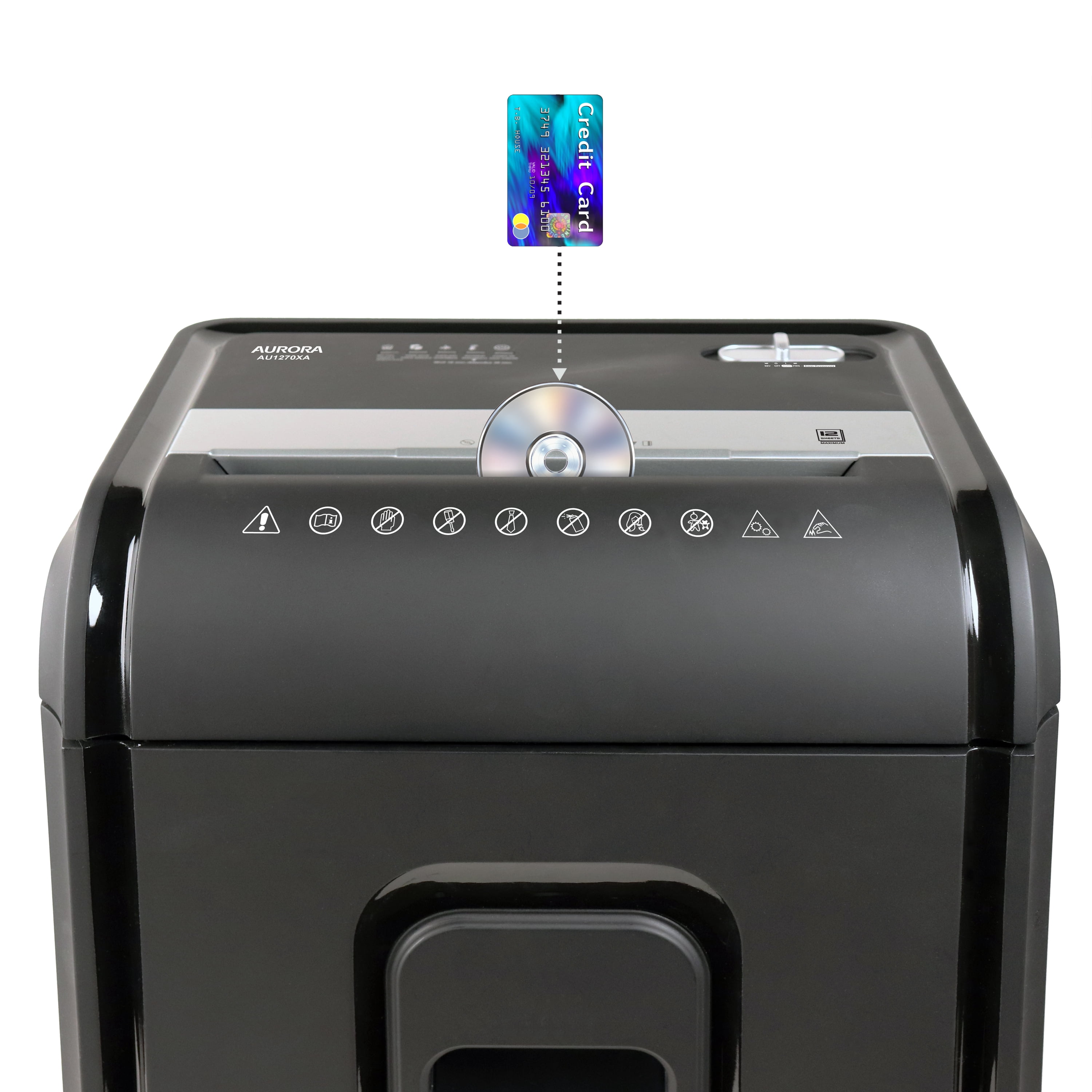 Aurora AU1270XA Professional Grade 12-Sheet security P-4 Cross-Cut Paper and Credit Card/ 20 Minutes Run Time