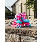 Roller Derby Girls Switch 2-in-1 Combo Adjustable Size Medium (13-3) Dots with Protective