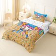 thumbnail image 2 of Castle Fairy Baseball Ice Cream Print Twin Comforter Sets 2pcs, Sport Theme Bedding Set, Blue Pink Yellow,1 Comforter and 1 Pillowcase, 2 of 6