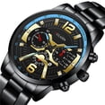 thumbnail image 5 of Fsqjgq Silver Quartz Watches for Men Stainless Steel Calendar Digital Analog Watch Waterproof Dress Wristwatch E, 5 of 8