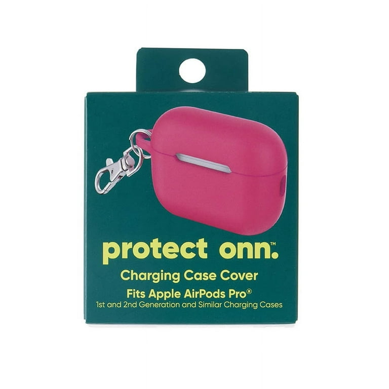 Apple - k_chan onn. Silicone Charging Case Cover with Keychain Clip for