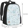 thumbnail image 3 of Cinnamoroll Backpacks Lightweight Canvas Laptop Backpacks For Hinking/Sports/Travel - Gift For Cartoon Fans With Keychain, 3 of 5