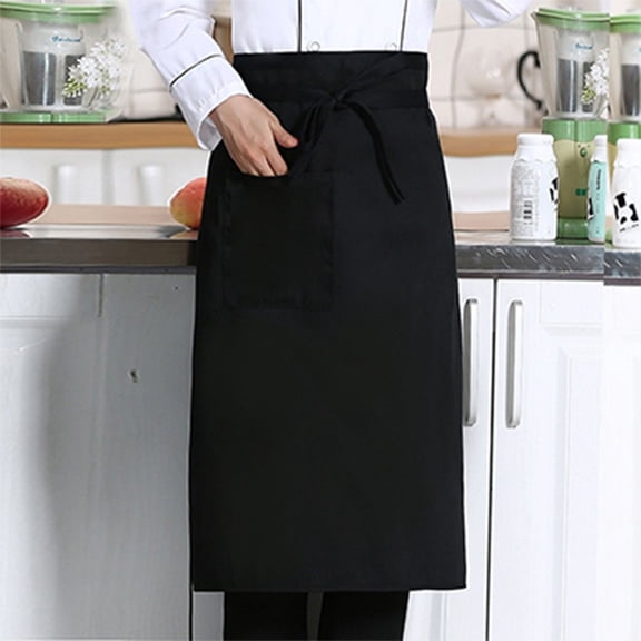 Chef Half Apron - Professional Waist Bistro Style with Utility Pockets, Durable Work Uniform for Restaurant Kitchen & Server Staff