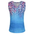 thumbnail image 4 of Enwejyy Women Summer Floral Print V-Neck Sleeveless Casual Tank Top,Blue Size XXL, 4 of 5