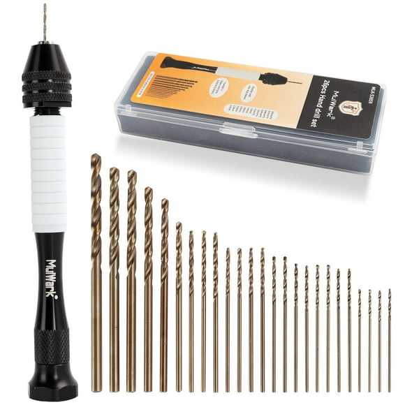 Juego de taladros manuales Mulwark Precision Pin Vise con 25 brocas HSS