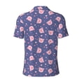 thumbnail image 3 of Vsdgher Cute Pig Print Men's Short Sleeve Stretch Polo Shirt, Moisture-Wicking Performance Polo Shirt, 3 of 8
