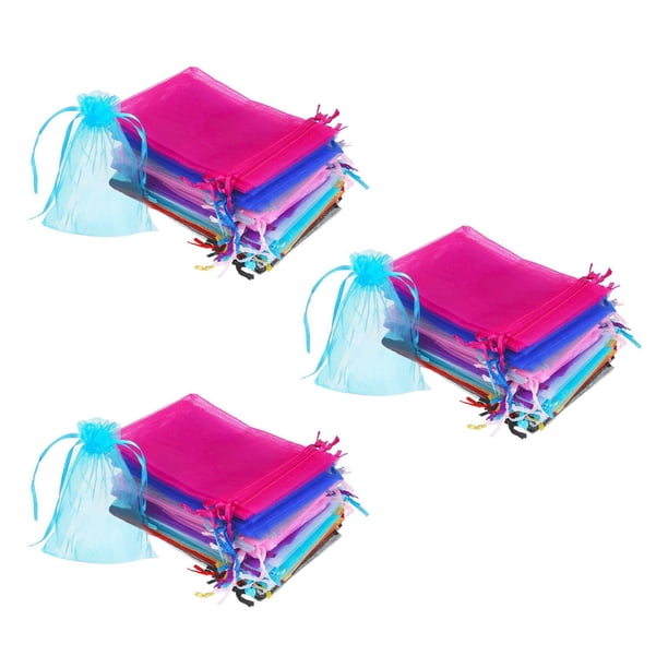 150 Piezas Bolsas de Regalo de Organza de 4 Por 6 Pulgadas Bolsas de Joyería con Cordón Bolsas de Regalos para Bodas (Multicolor)