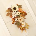 thumbnail image 7 of Thanksgiving Teardrop Swag, 17.7 Inch Fall Wreath for Front Door Porch with Pumpkin Sunflower Maple Leaves, Artificial Harvest Hanging Decor for Halloween Autumn Wall Fireplace Home Decoration, 7 of 7