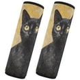 thumbnail image 2 of WOBOGO Black Cat with Oil Painting Style Seat Belt Cover 2 Piece Soft Comfort Driving Shoulder Pad Suitable for All Cars and Backpacks, 2 of 8