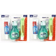 Dr Fresh Dental Travel Kit Crest Toothpaste Scope Mouthwash Toothbrush w/ Case (2 packs)