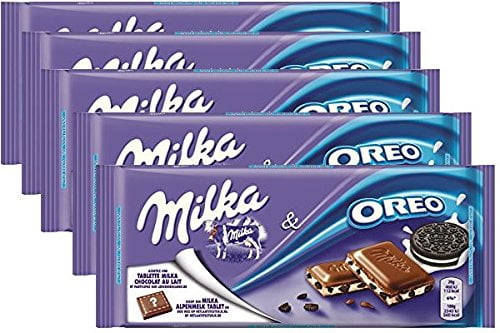 Milka Oreo Alpine Milk Chocolate, 3.5 oz Bar (MILK OREO, PACK OF 5