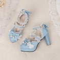 thumbnail image 3 of SACFOF Platform Mary Jane Heels Chunky Cute Gothic Lolita Dress Shoes Bow Platform Heels, 3 of 6