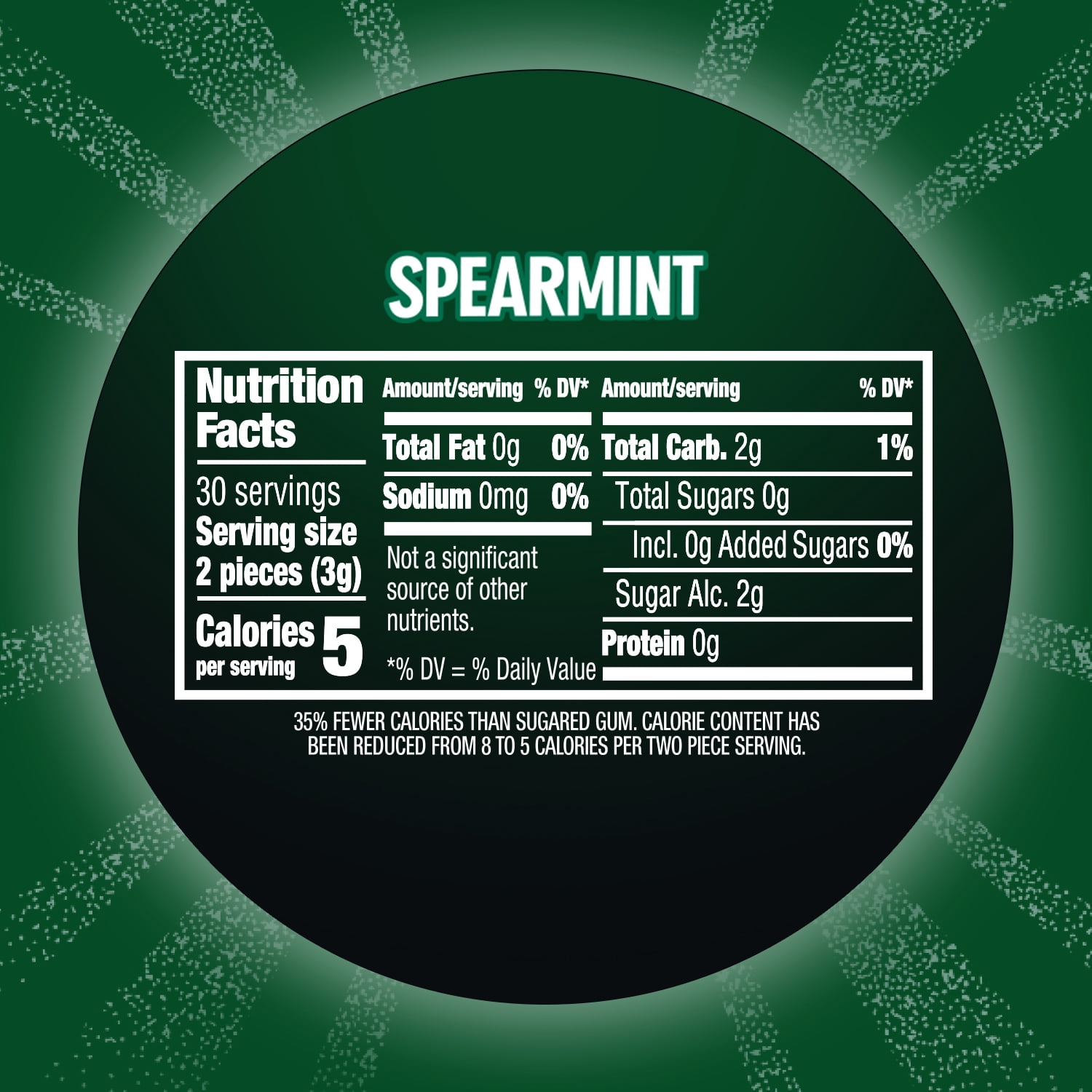 (4 pack) Eclipse Spearmint Sugar Free Chewing Gum Bulk pack - 60 Pieces Bottle