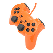 Wired Controller for PS2 Console, Dual Vibration Game Controller Gamepad Remote for Playstation 2 PS2 with Long Cable Orange