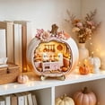 thumbnail image 6 of Dalxymotic Halloween Ghost Pumpkin Light, Fall Miniature Pumpkin Dollhouse Decor, Desktop Decoration Gift, Mini House Decor, Halloween Ornament for Desktop, Shelf, Mantel, Office, 6 of 6