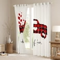 thumbnail image 3 of Homewish Couple Love Heart Curtains Pack of 2 (42x84 Each), Black Red Plaid Truck Curtains Blackout, Happy Valentines Day Bedroom Curtains, Black Out Curtains Decor, 3 of 6