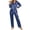 Blue, variant on Satin Silk Pajamas for Women Sets 2 Piece Button Down Pjs Casual Long Sleeve Button up Collared Sleepwear Shirts with Chest Pocket and Long Pants Loose Cozy Loungewear for Wedding,Party,Home